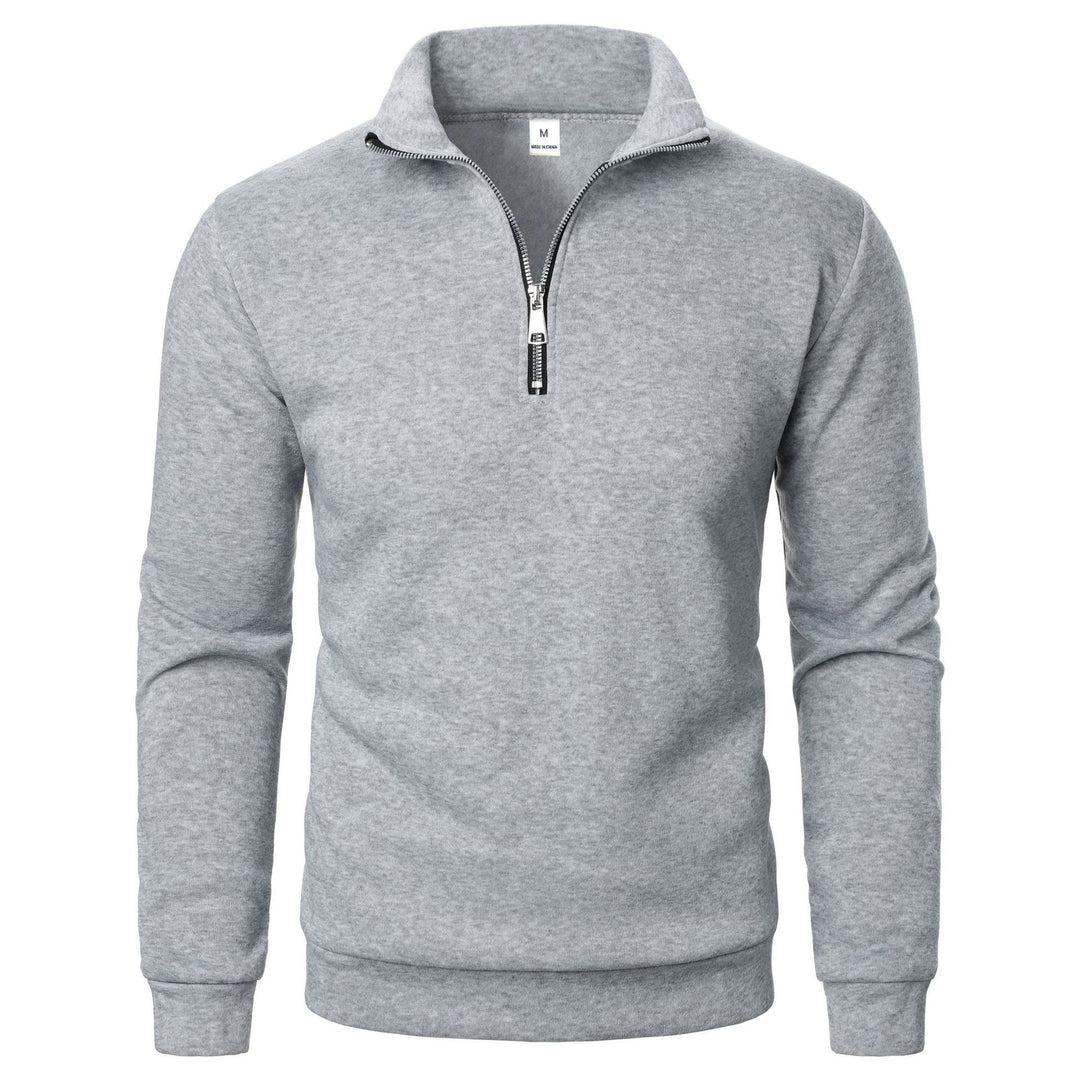 Men's fleece pullover with practical stand-up collar and zipper Chic & Stil