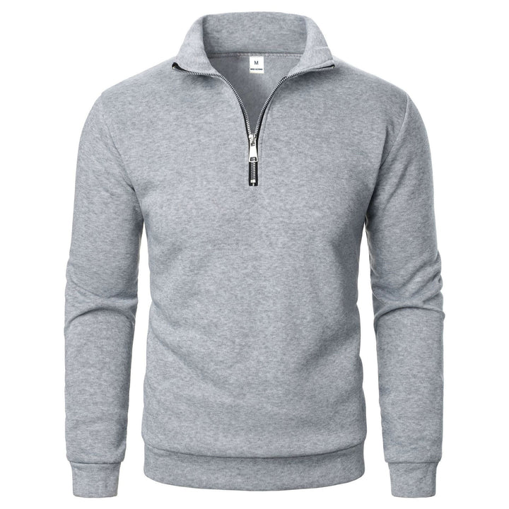 Men's fleece pullover with practical stand-up collar and zipper Chic & Stil