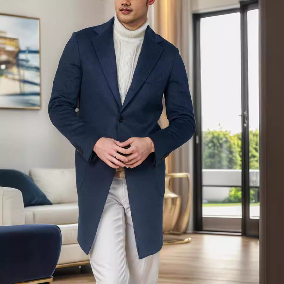 Elegant long coat for men in high-quality wool Amarae