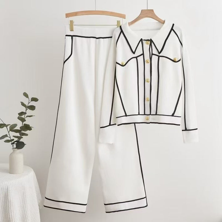 Elegant leisure set for women with contrasting button design Lune London
