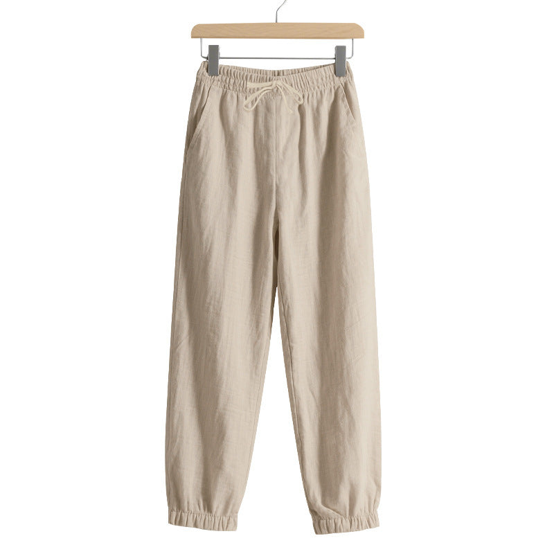 Lune London Women's Breathable Linen Lounge Pants with Elastic Waist
