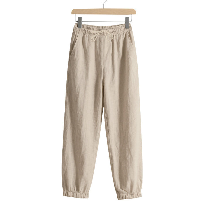 Lune London Women's Breathable Linen Lounge Pants with Elastic Waist