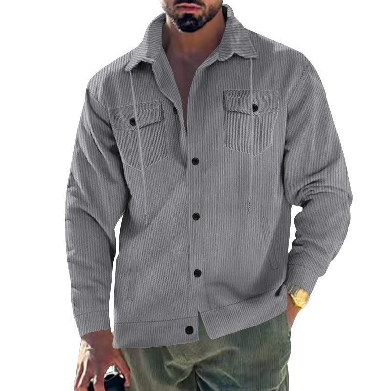 Trendy corduroy jacket for men with practical chest pockets and structured design Lune London