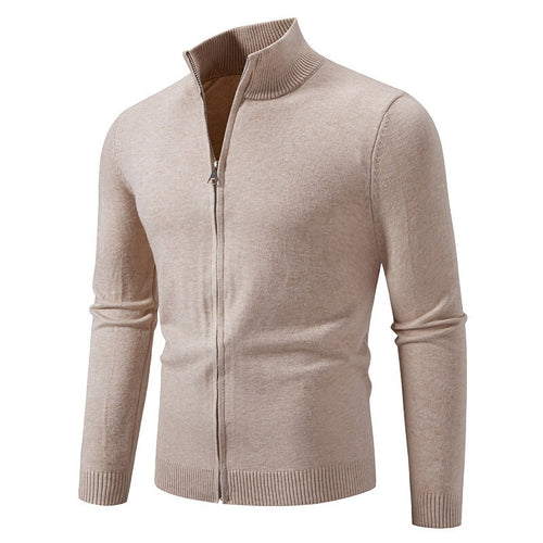 Men's knitted jacket with high collar and convenient zipper Amarae