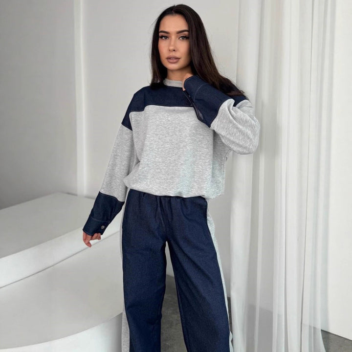 Women's sporty set with a loose top and casual pants Lune London