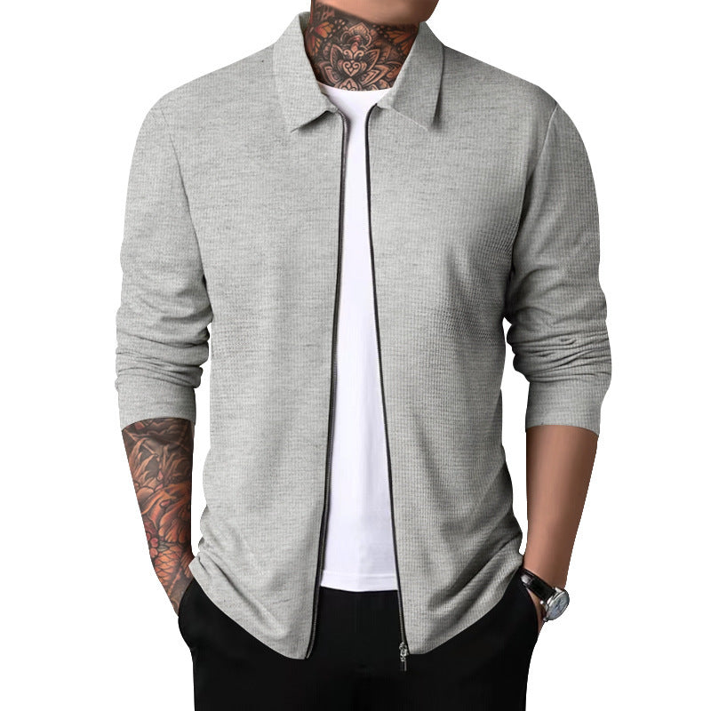 Casual zip sweatshirt for men with textured superior material Amarae