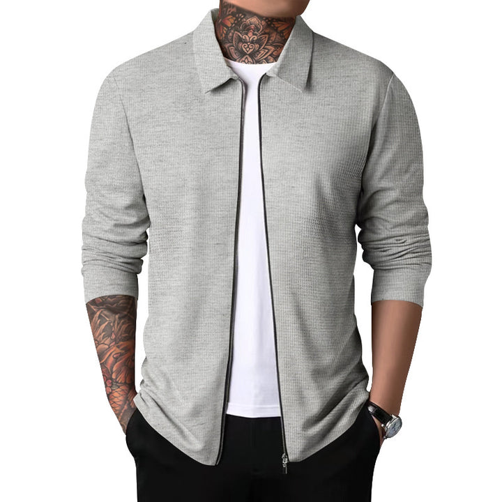 Casual zip sweatshirt for men with textured superior material Amarae