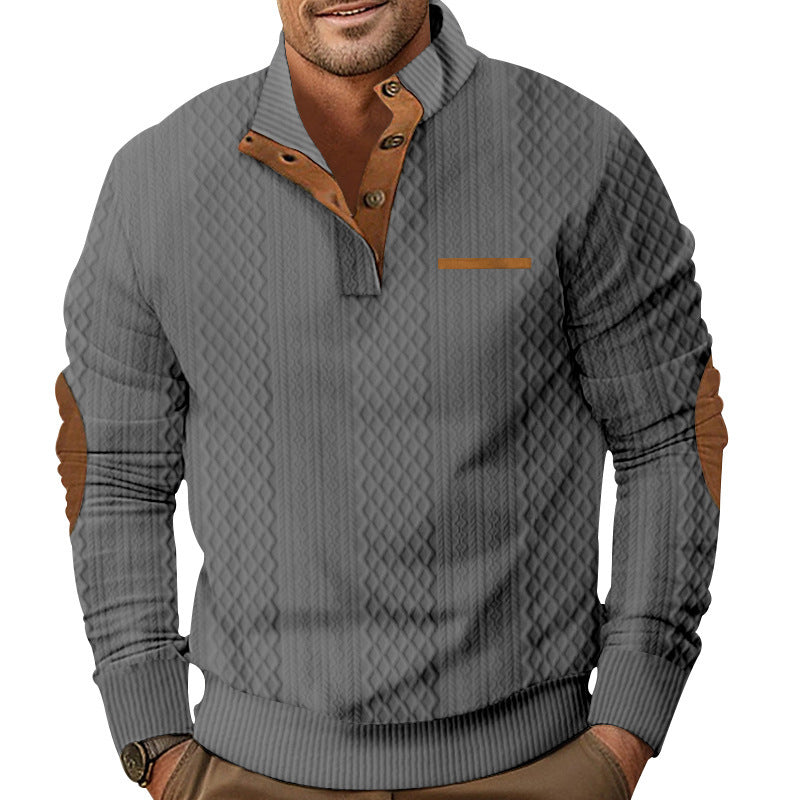 Knitted pullover for men with tank color details and button placket Lune London