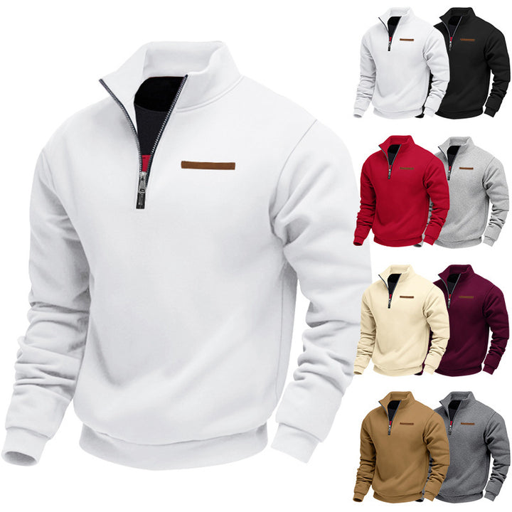 Men's trendy hoodie with half-zip and high-quality details Lune London