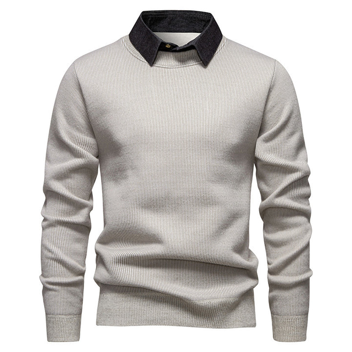 Fine knit sweater for men with modern collar design Lune London