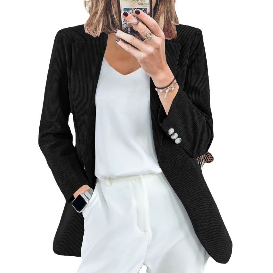 Women's cord blazer with fine texture and elegant details Lune London