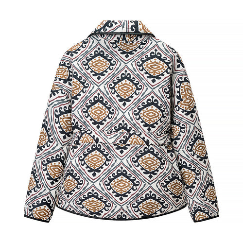 Trendy blazer jacket for women with adjustable waist belt and unique pattern Amarae