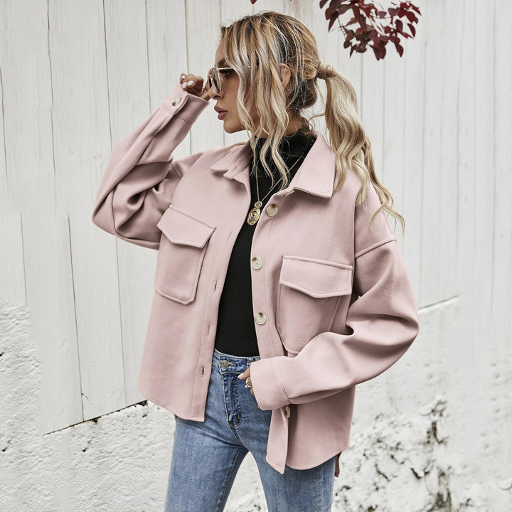 Ladies elegant oversized jacket with applied pockets and fashionable collar Lune London