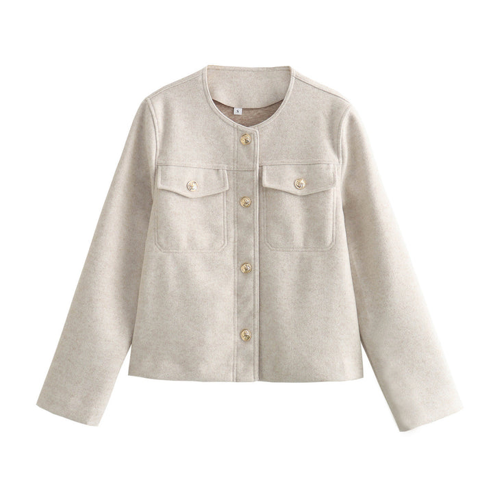 Modern jacket for women in soft materials with textured design Amarae