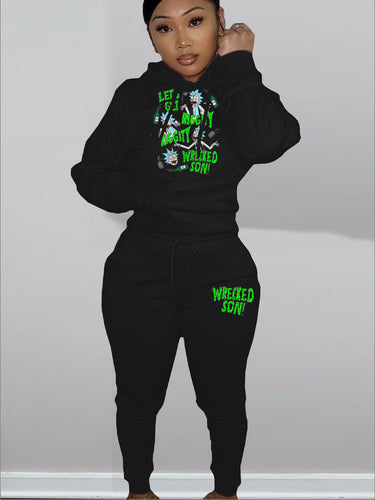 Men's Hoodie and Jogging Set with Humorous Graphic Print Amarae