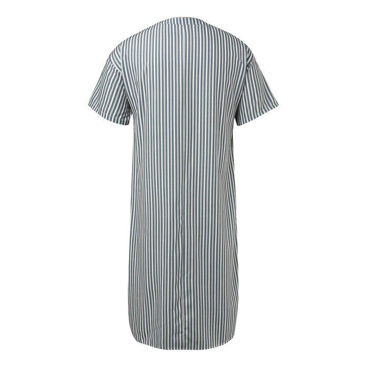 Nightgown for women with elegant stripes and practical button placket Lune London