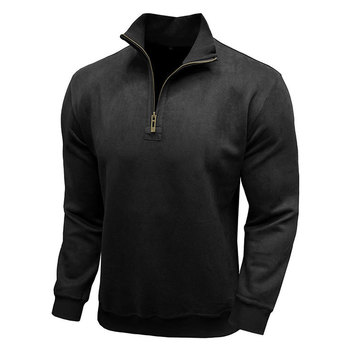Sporty men's pullover with half-zip Lune London