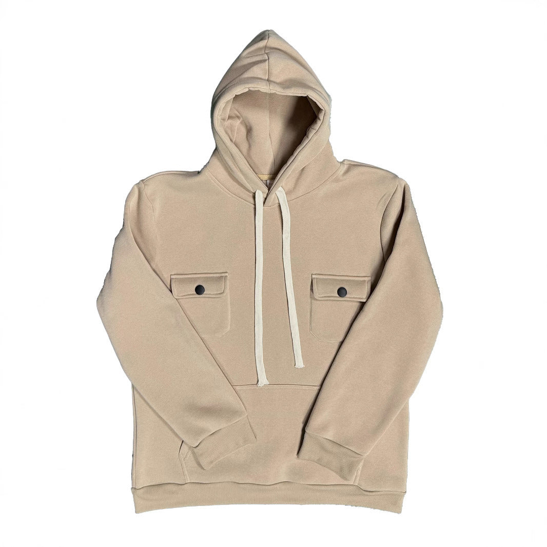 Men's hoodie with practical pockets and textured design Chic and style