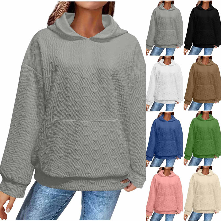 Women Oversized Cozy Hoodie with Textured Surface Lune London
