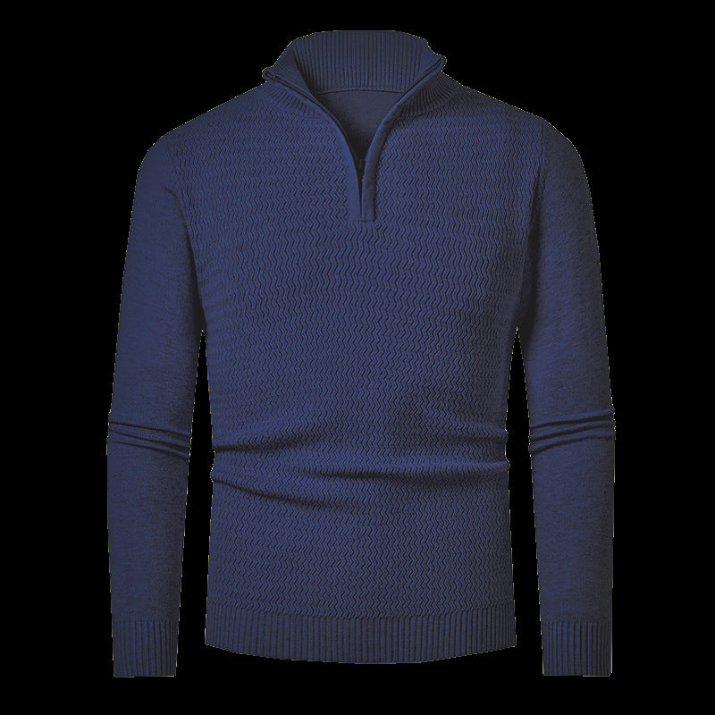 Knit sweater for men with high collar and structured design Lune London
