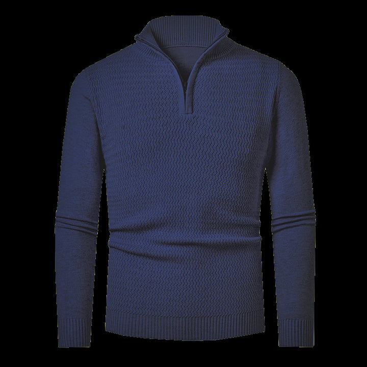 Knit sweater for men with high collar and structured design Lune London