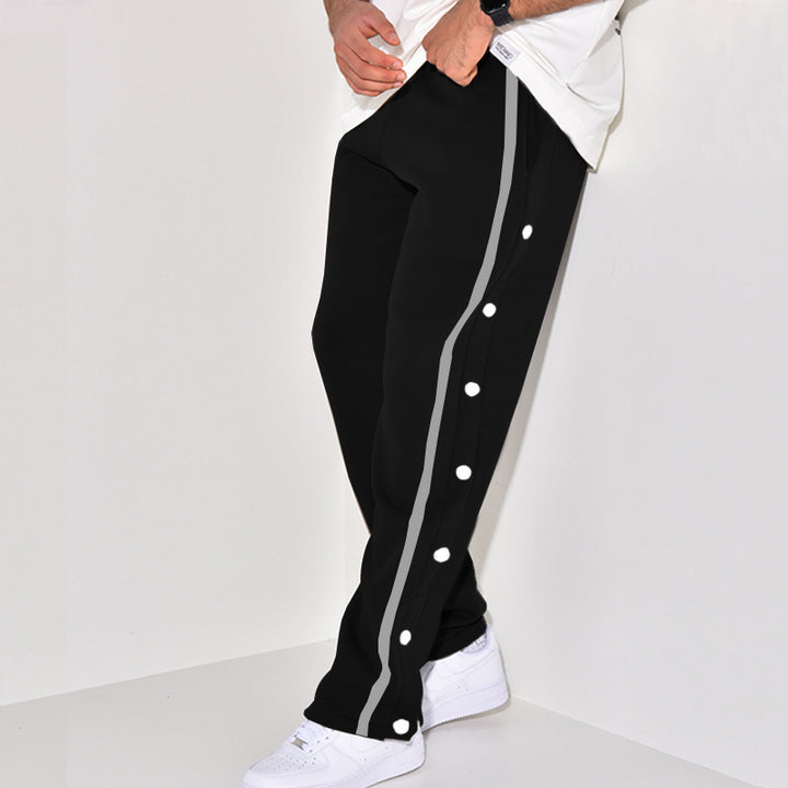 Men's sports jogger pants with side snap closure and elastic waistband Lune London
