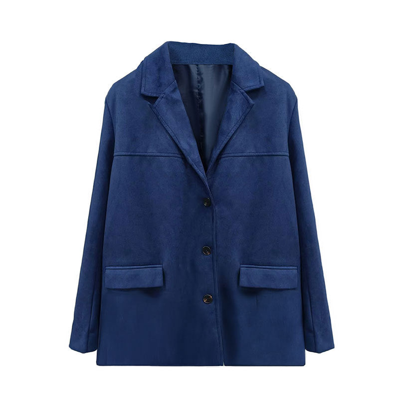 Veste en Suède Élégante pour Femmes avec Coupe Classique et Deux Poches Chic & Stil