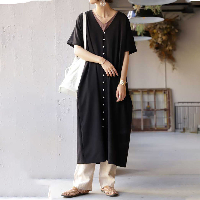 Women Long Button Maxi Dress Lune London