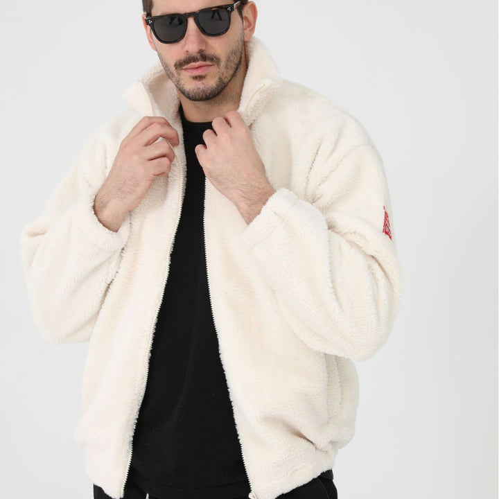 Men's fleece jacket with high collar and practical pockets Lune London