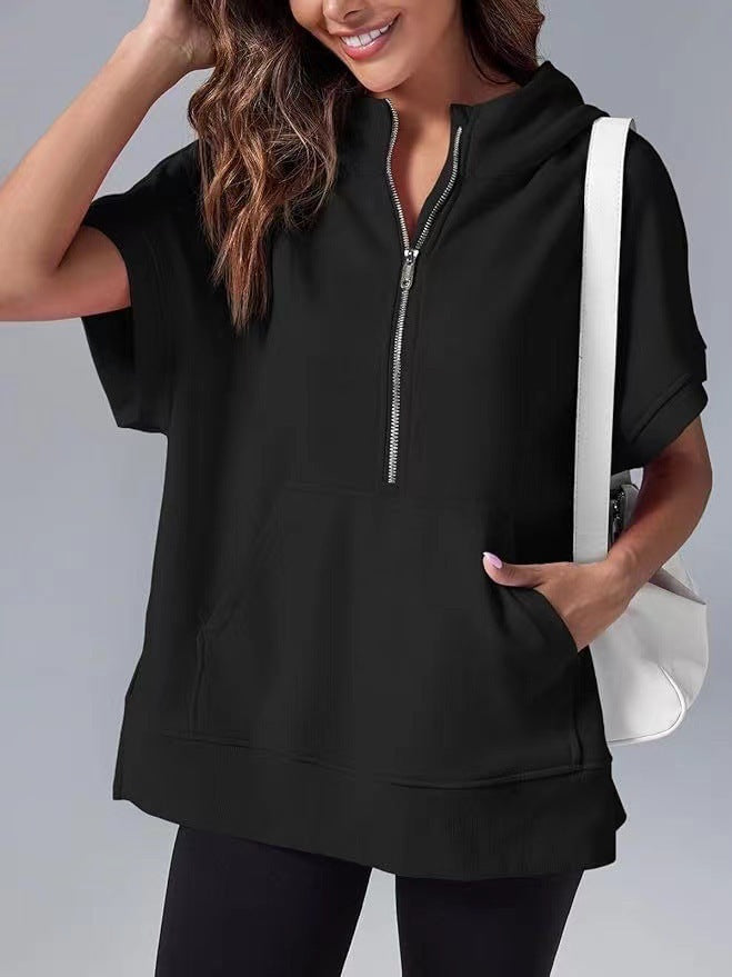Casual hooded sweatshirt for women with zipper Lune London