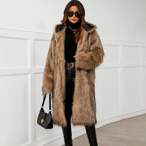 Luxury faux fur coat for women with sleek design Amarae