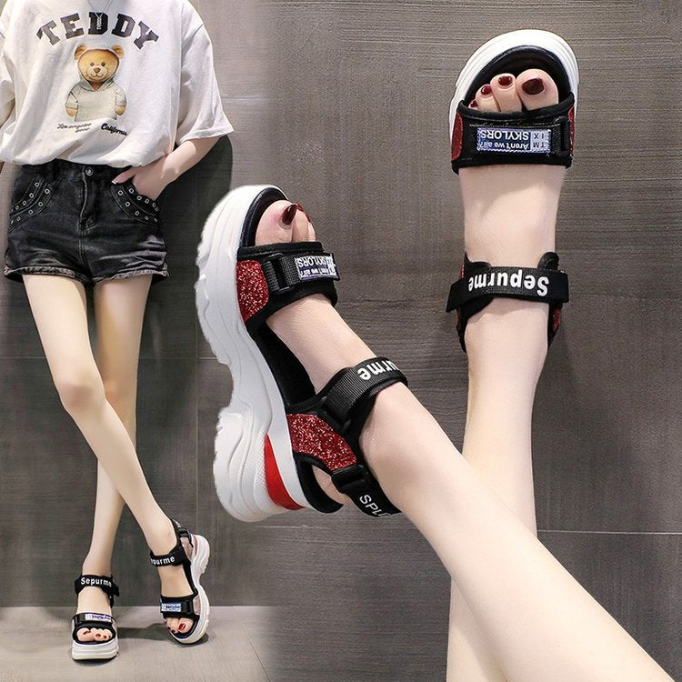 Chic and Stylish Women's Sport Sandals with Sparkling Strap Design