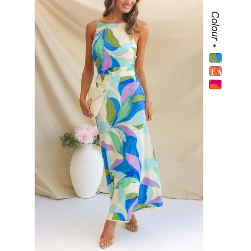 Ladies maxi dress with modern floral design and elegant cut Amarae