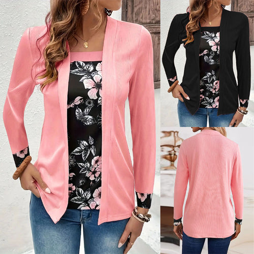 Leisure jacket for women with trendy floral accents and chic elegant cut