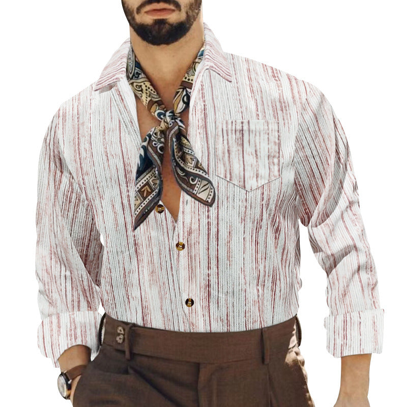 Men's casual shirt with trendy pattern and practical breast pocket Chic and style
