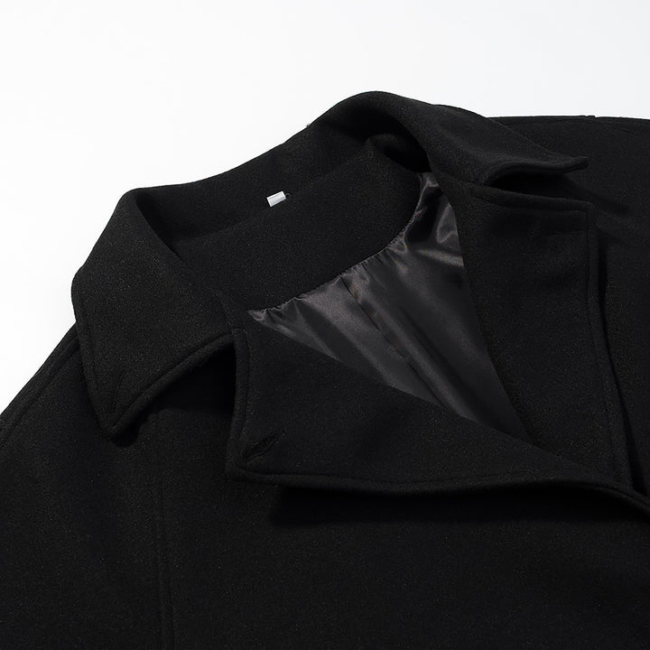 Manteau long élégant pour femmes avec revers classiques et patte de boutonnage double Chic & Stil