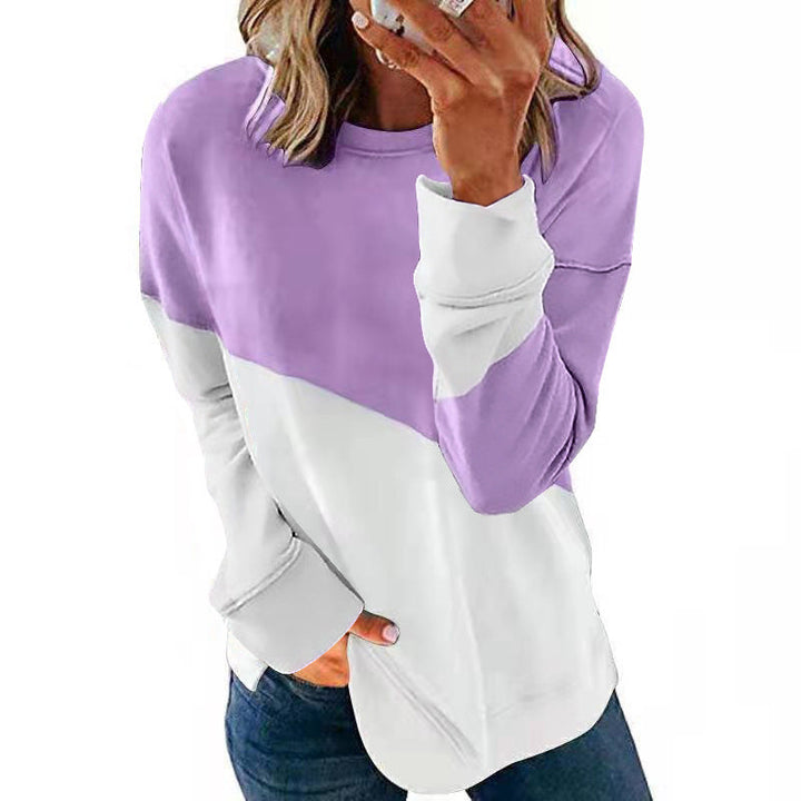 Lune London | Women's Stylish Sweatshirt with Color Block Design and Round Neck