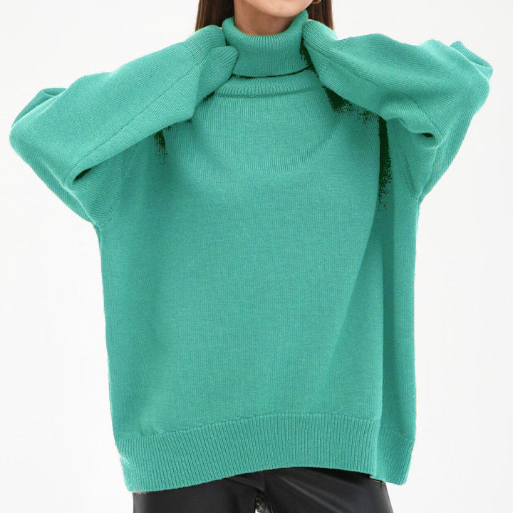 Oversized turtleneck sweater for women with ribbed structure Lune London