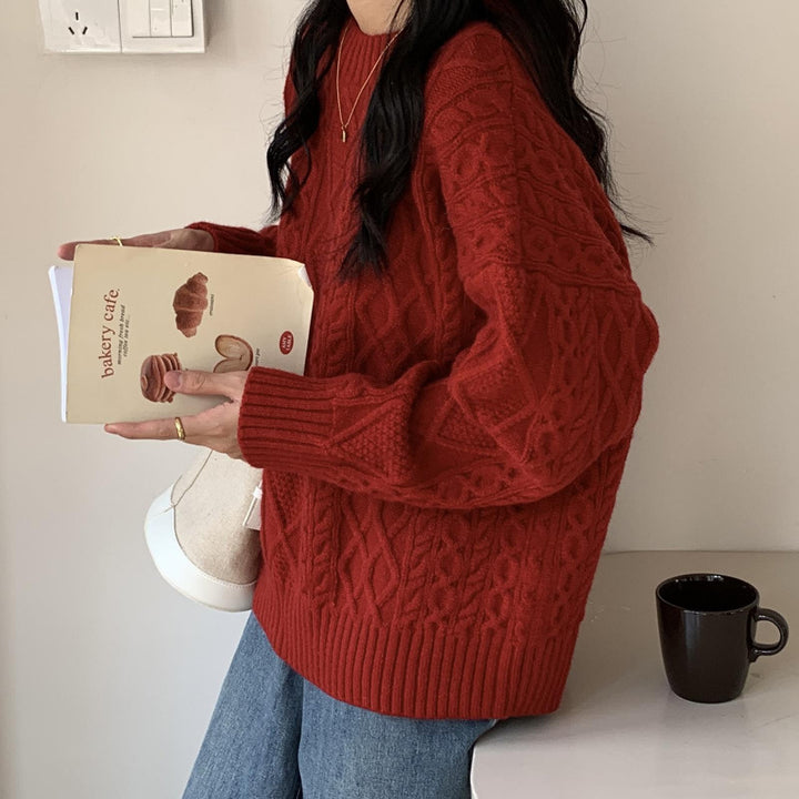 Pull en tricot épais pour femme avec motif texturé Chic & Stil