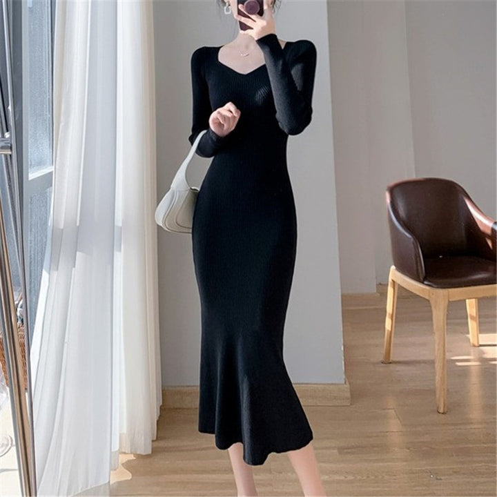 Ladies_maximal_Ribbed_Sweater_Midi_Dress_Lune London