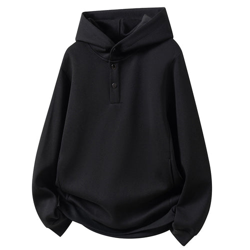 Men's hoodie sweatshirt with button placket and kangaroo pocket Amarae