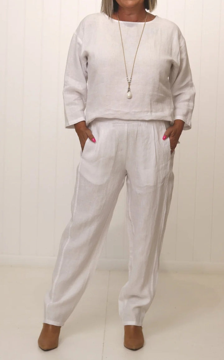 Women's Casual Linen Set with Loose-Fitting Top and Comfortable Pants Chic & Stil