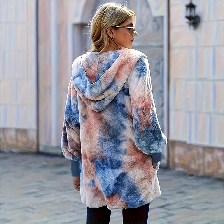 Dames Manteau à capuche douillet avec dégradé de couleur Lune London