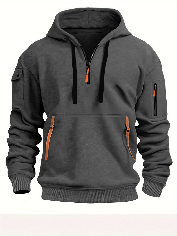 Men's functional hoodie with trendy zip pockets Lune London