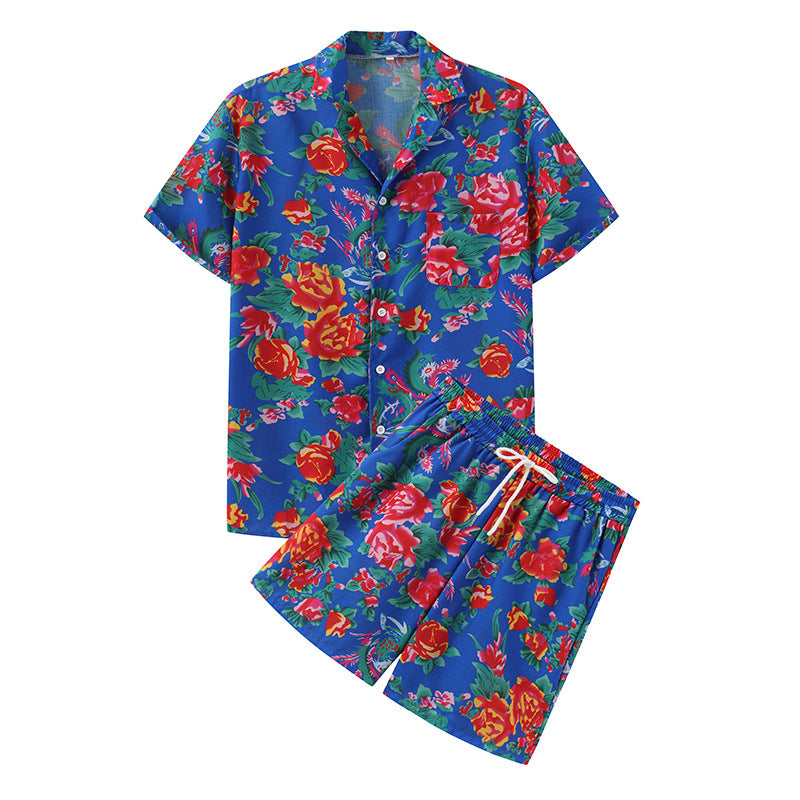 Summer set for women with floral short sleeve shirt and shorts Lune London