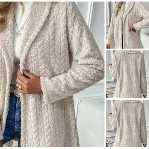 Ladies Elegant and Casual Plush Jacket with a Chic and Stylish Textured Design