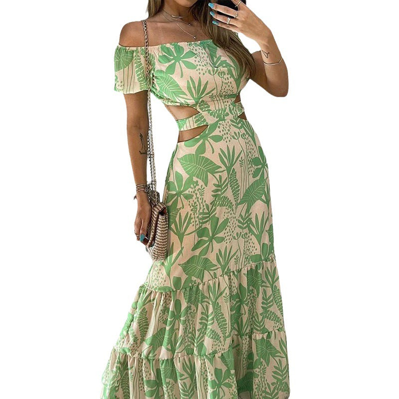 Chic Off-Shoulder Ruffle Maxi Dress for Women