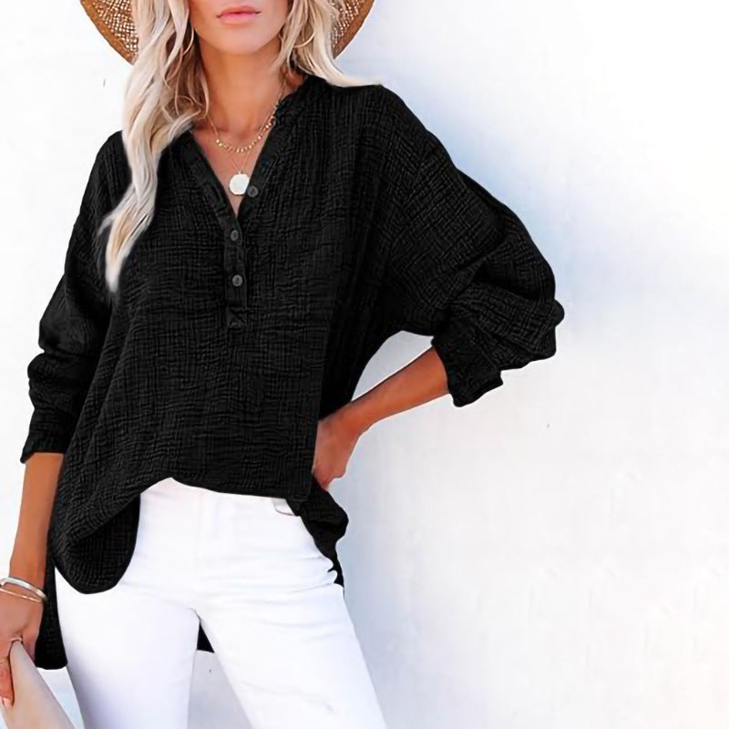 Woman Oversized Casual Shirt with Button Placket Amarae
