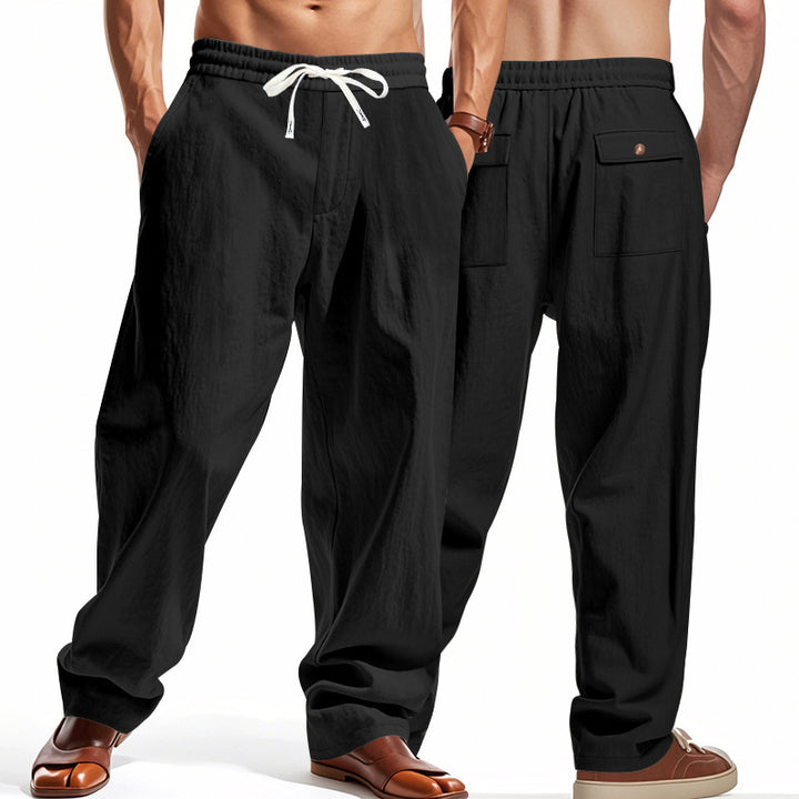 Light casual pants for men with elastic waist and practical pockets Lune London