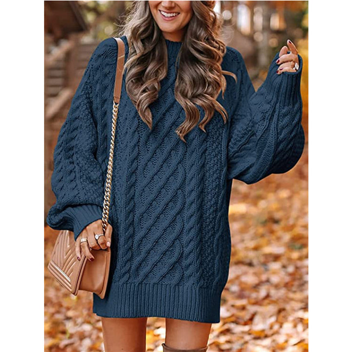 Ladies chunky knit sweater with twisted pattern Lune London